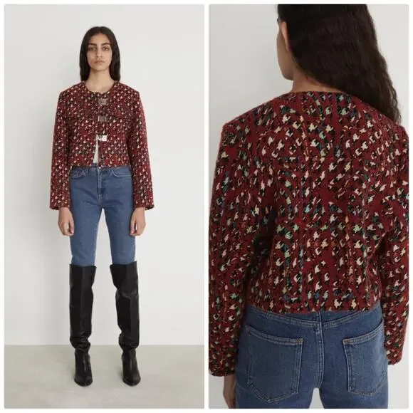 Rodebjer Artsy Jacket Aneska Houndstooth Multicolored Print with 3D Weave Medium - Picture 2 of 7